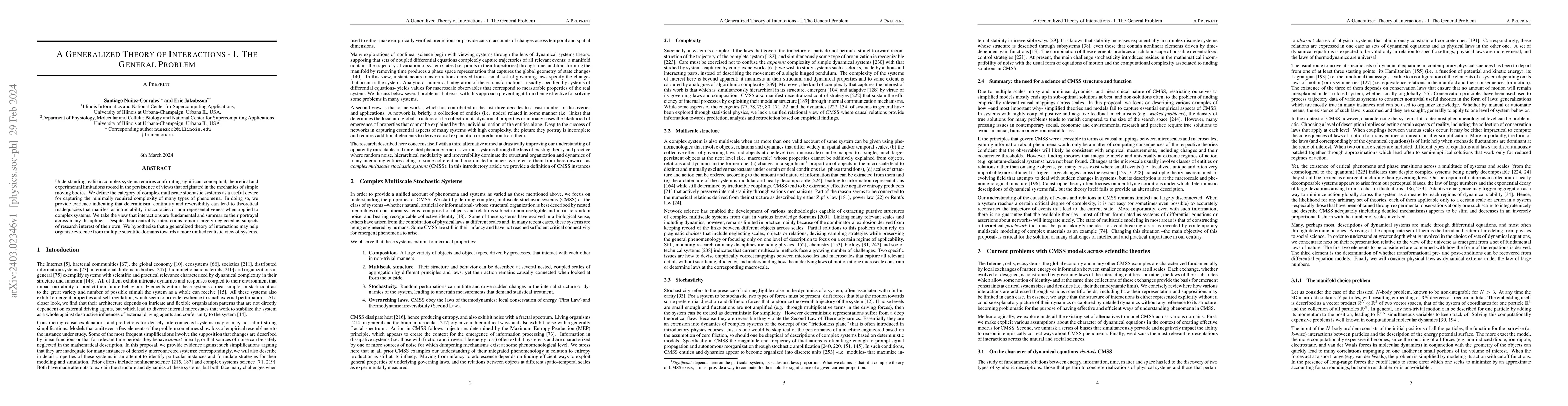 Thumbnail for A Generalized Theory of Interactions -- I. The General Problem