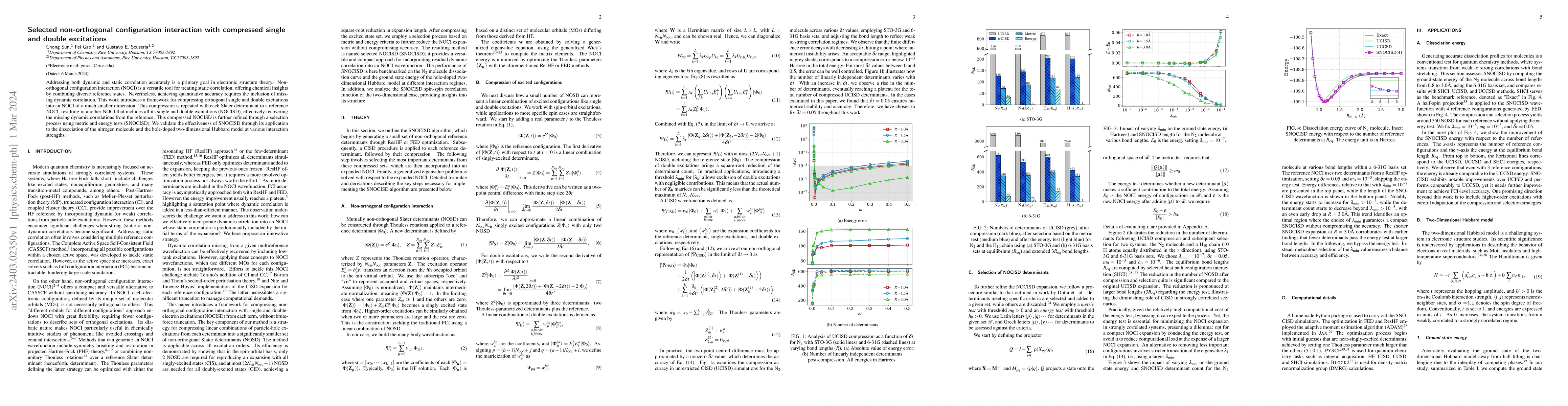 Thumbnail for Selected non-orthogonal configuration interaction with compressed single
  and double excitations