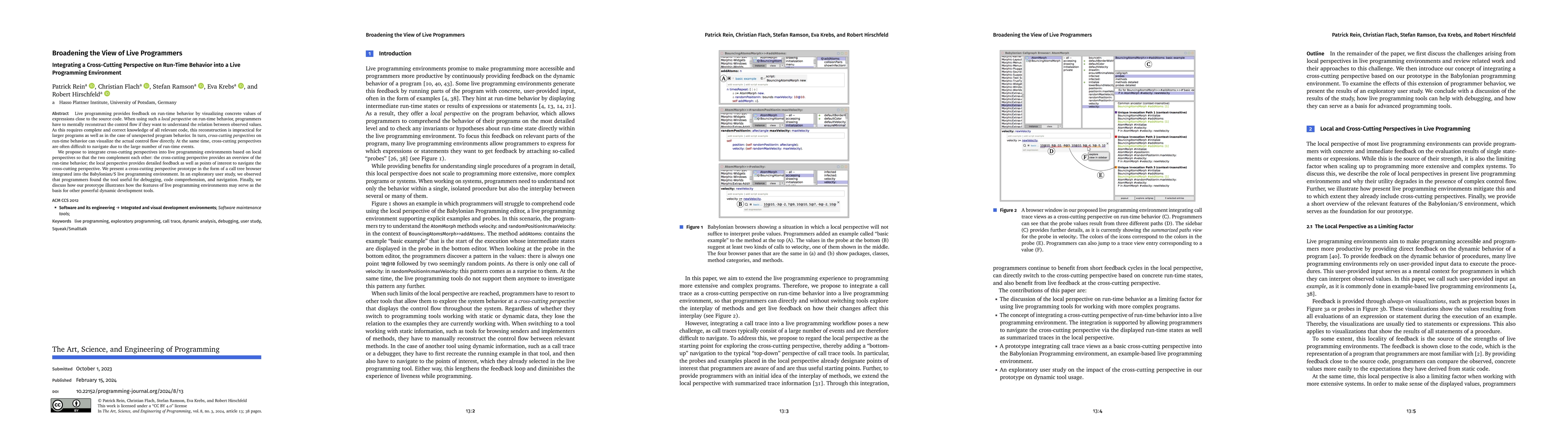 Thumbnail for Broadening the View of Live Programmers: Integrating a Cross-Cutting
  Perspective on Run-Time Behavior into a Live Programming Environment