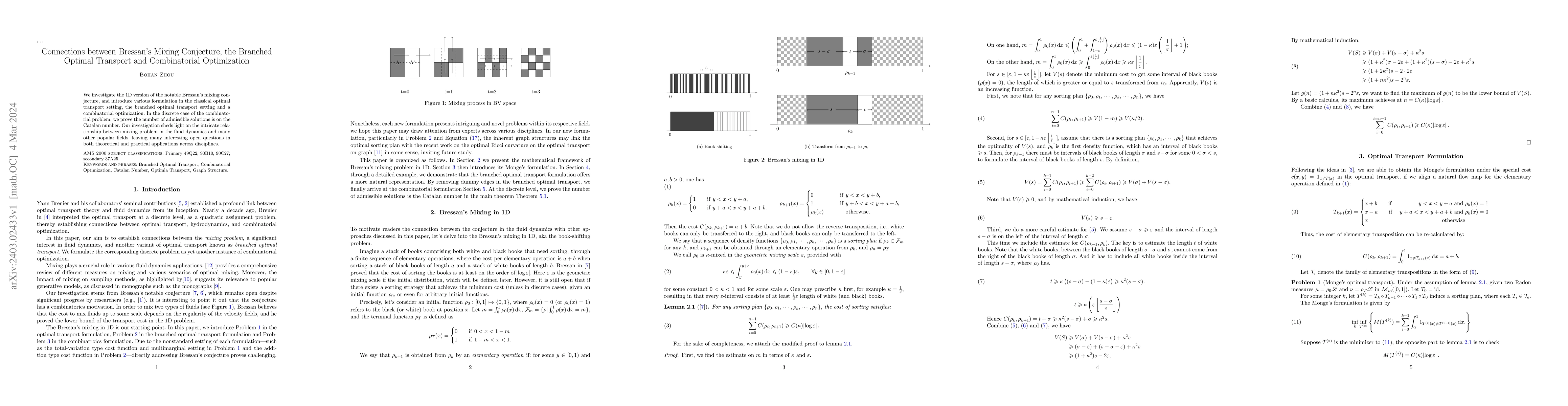 Thumbnail for Connections between Bressan's Mixing Conjecture, the Branched Optimal
  Transport and Combinatorial Optimization