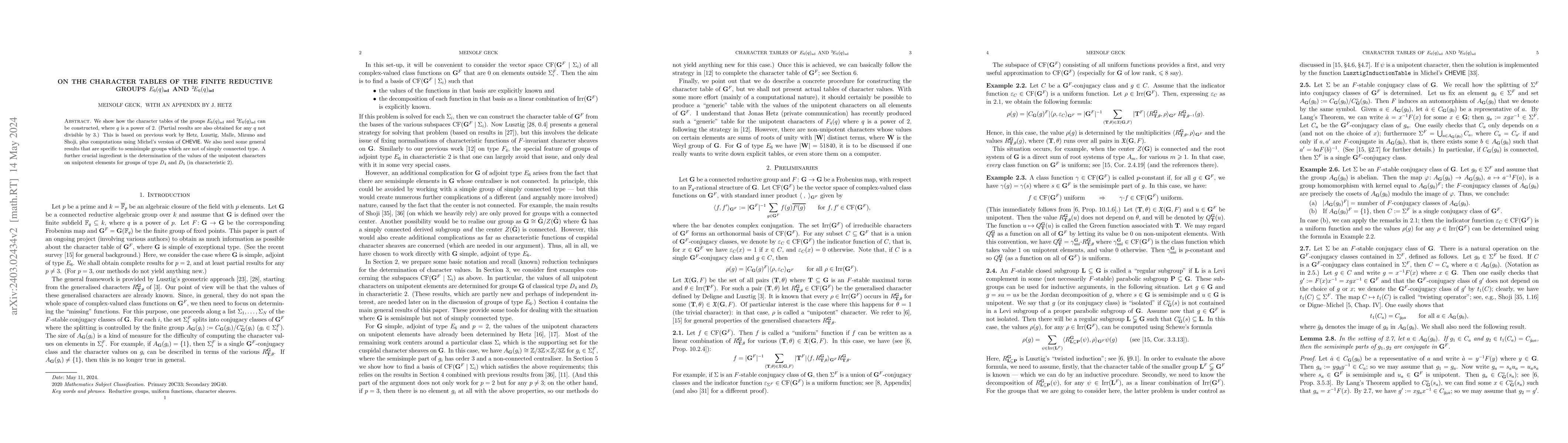 Thumbnail for On the character tables of the finite reductive groups
  $E_6(q)_{\text{ad}}$ and ${^2\!E}_6(q)_{\text{ad}}$