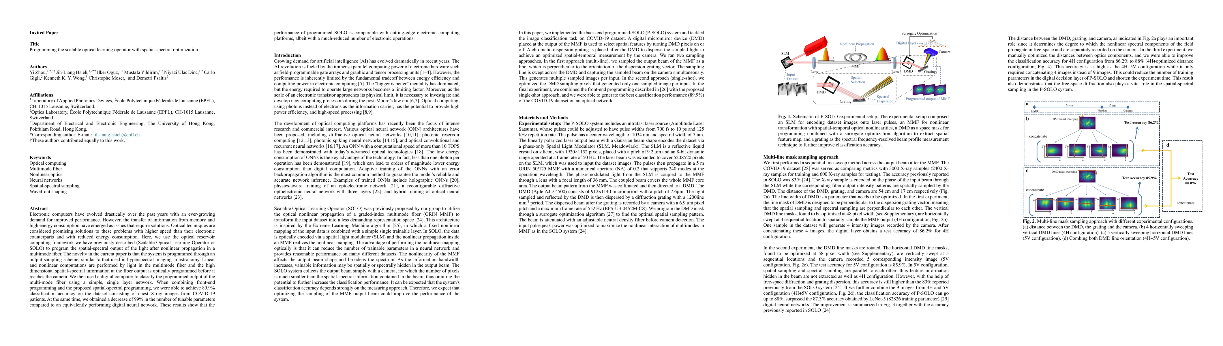 Thumbnail for Programming the scalable optical learning operator with spatial-spectral
  optimization