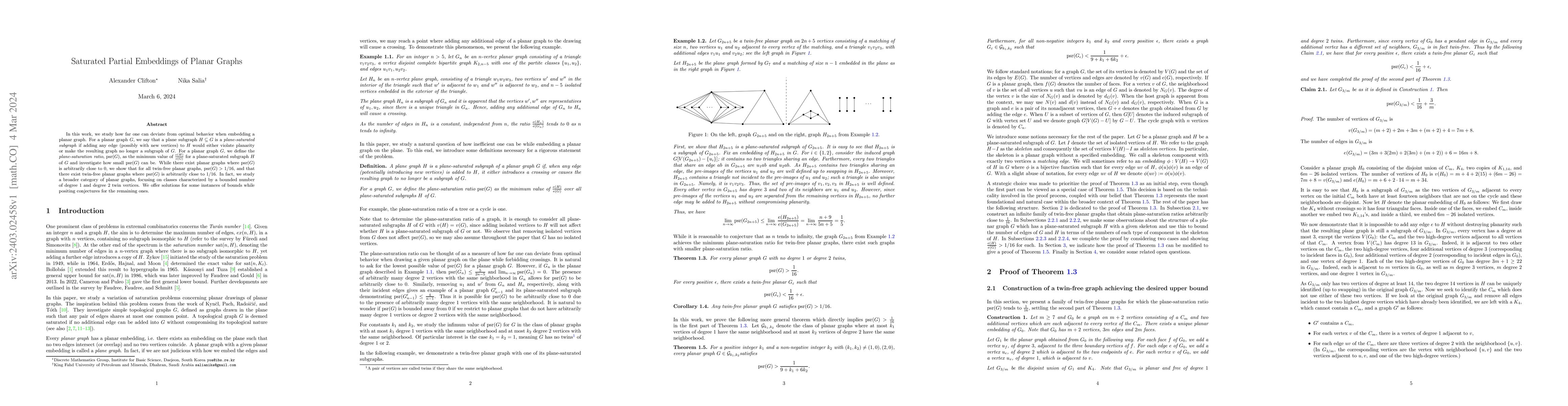 Thumbnail for Saturated Partial Embeddings of Planar Graphs