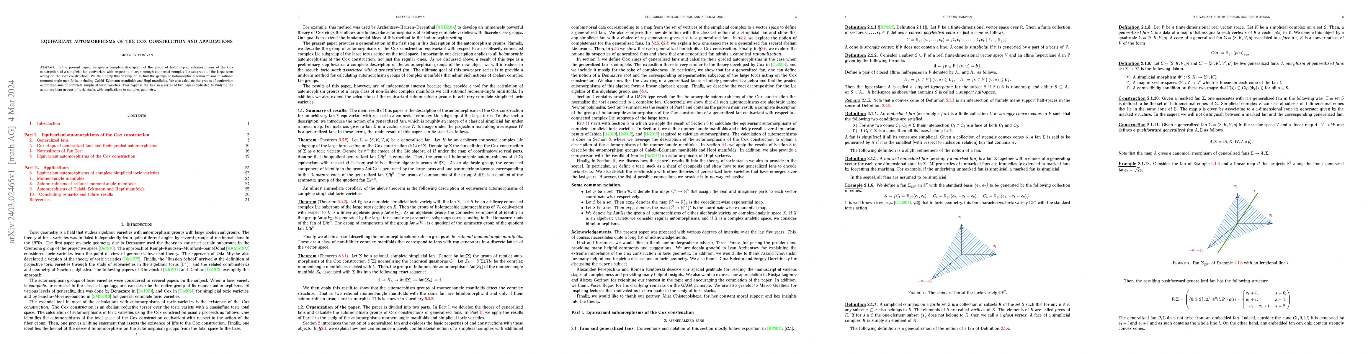 Thumbnail for Equivariant automorphisms of the Cox construction and applications