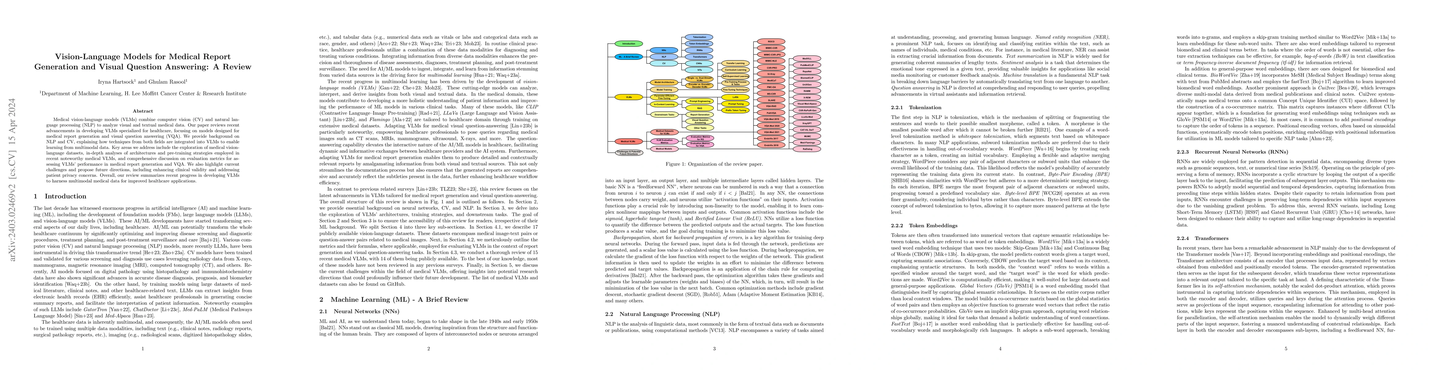 Thumbnail for Vision-Language Models for Medical Report Generation and Visual Question
  Answering: A Review