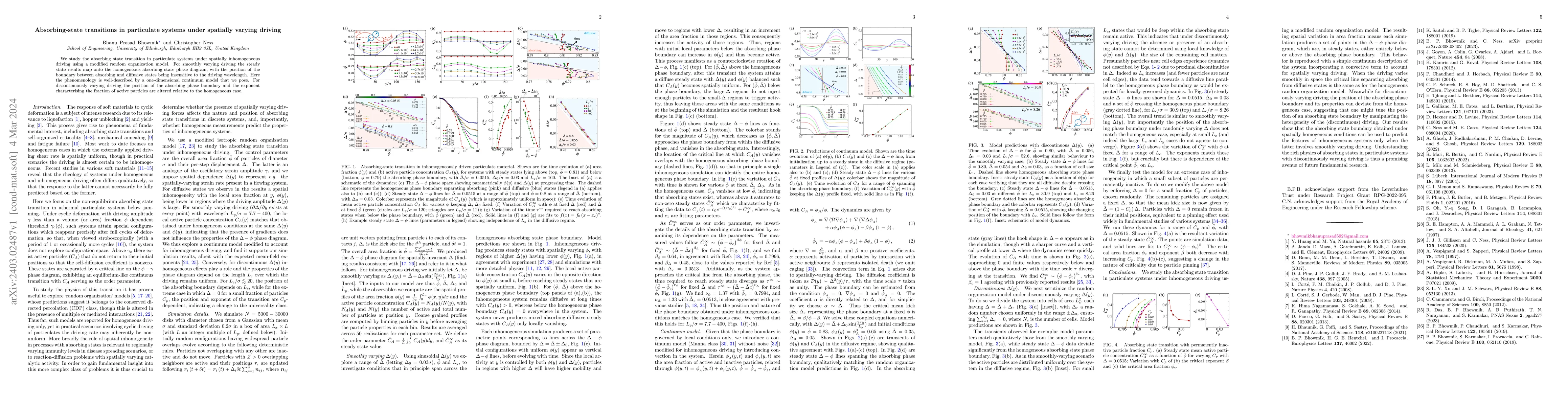 Thumbnail for Absorbing-state transitions in particulate systems under spatially
  varying driving