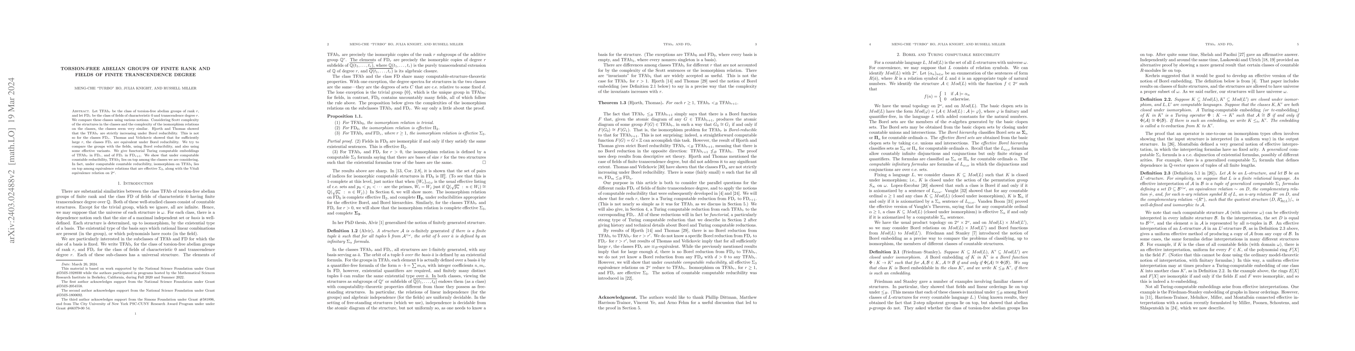 Thumbnail for Torsion-free abelian groups of finite rank and fields of finite
  transcendence degree