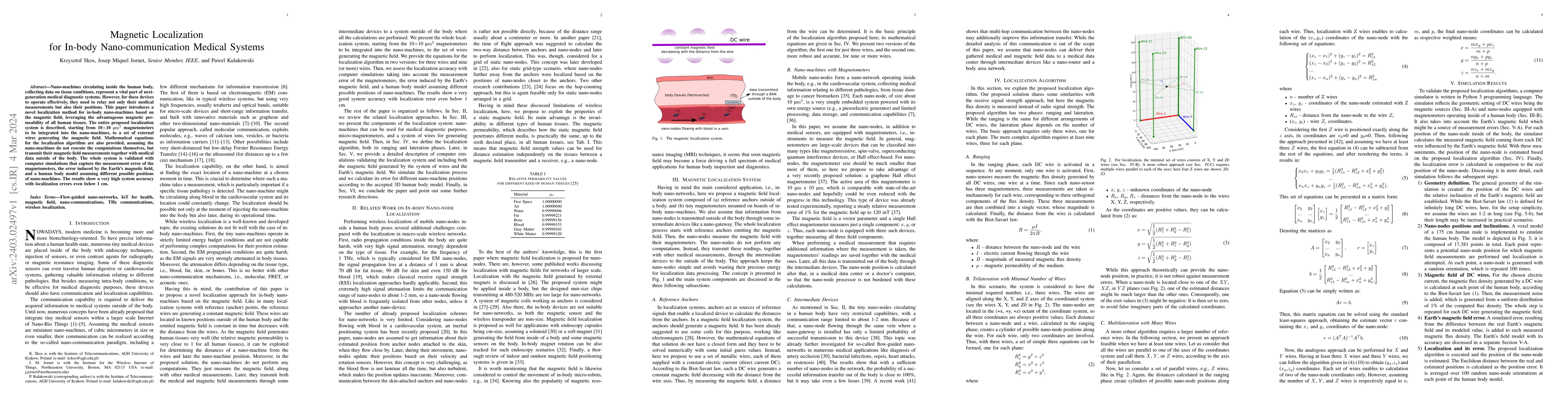 Thumbnail for Magnetic Localization for In-body Nano-communication Medical Systems