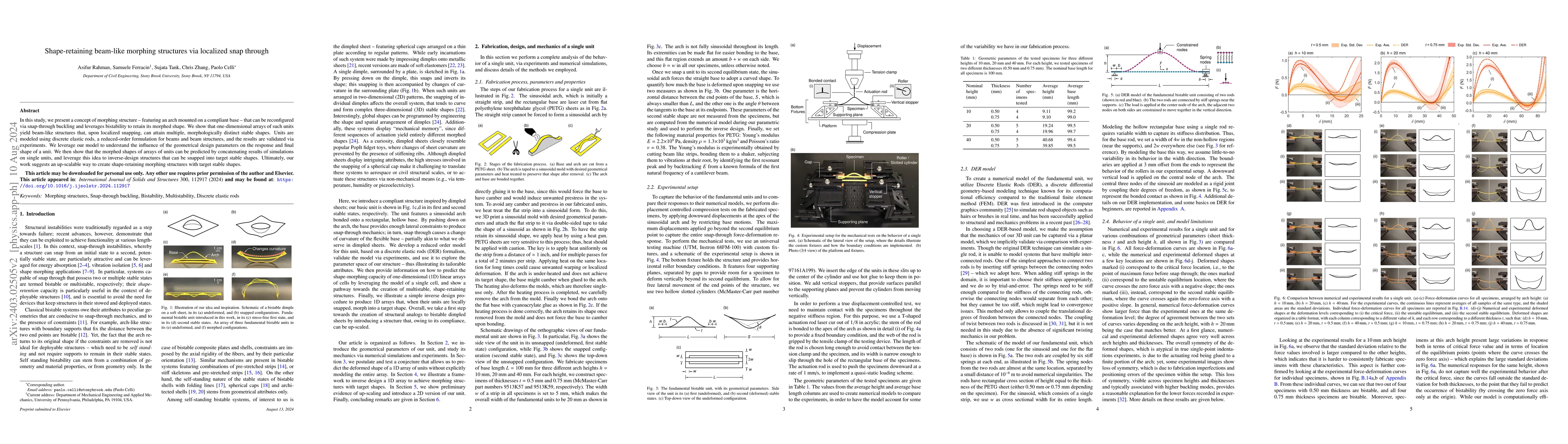 Thumbnail for Shape-retaining beam-like morphing structures via localized snap through
