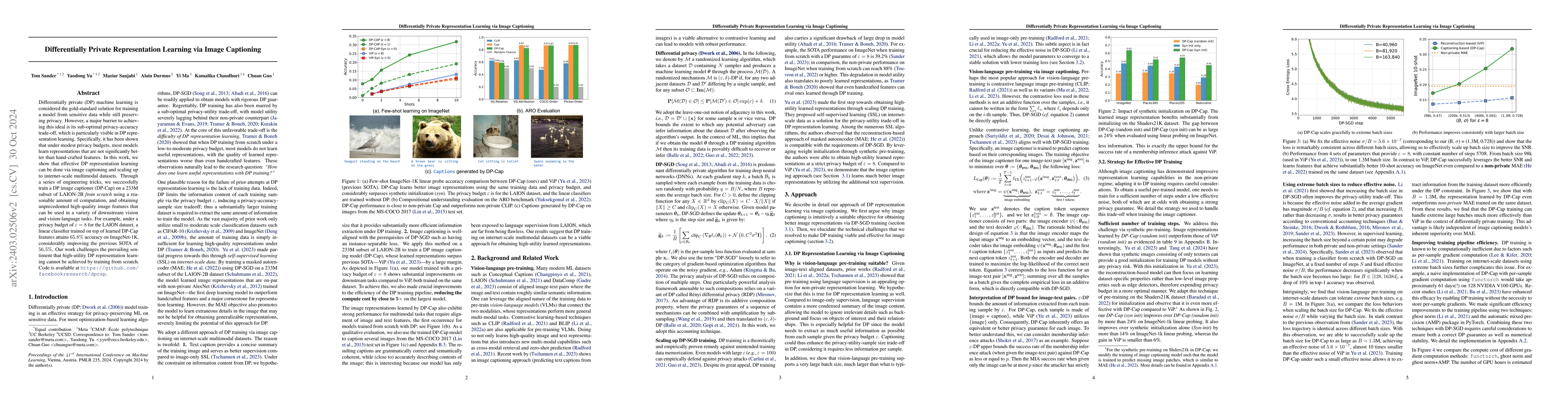 Thumbnail for Differentially Private Representation Learning via Image Captioning