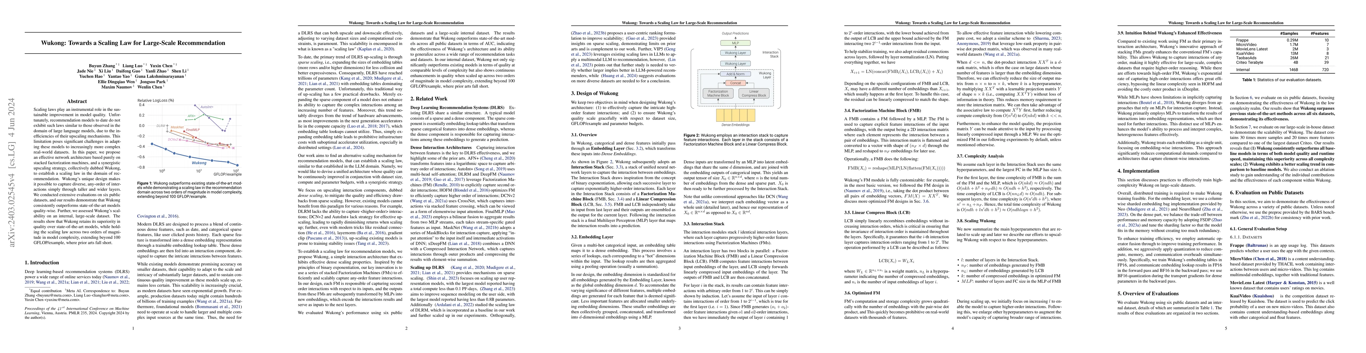 Thumbnail for Wukong: Towards a Scaling Law for Large-Scale Recommendation