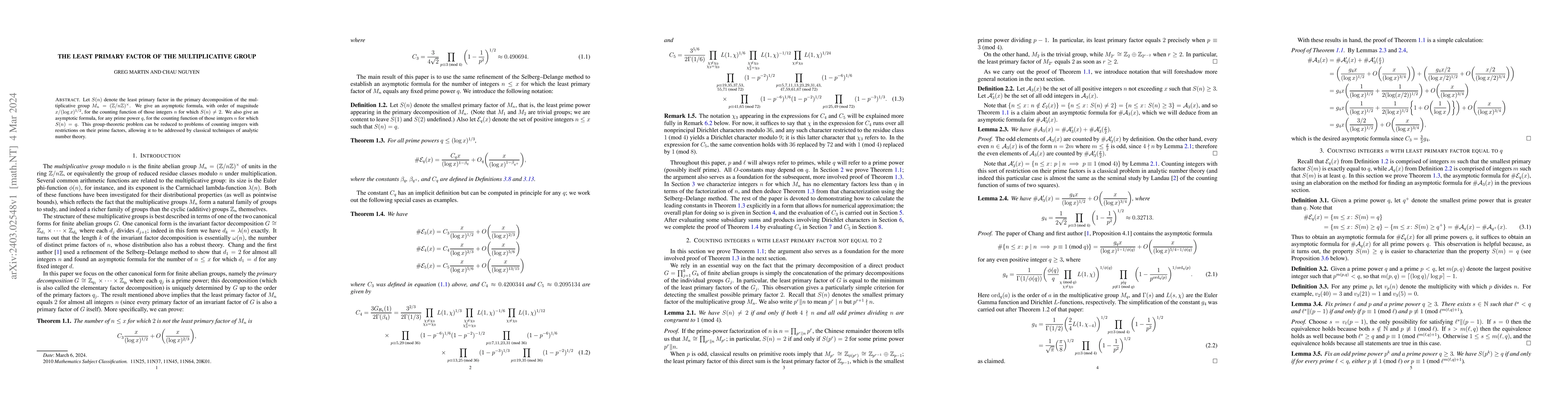 Thumbnail for The least primary factor of the multiplicative group