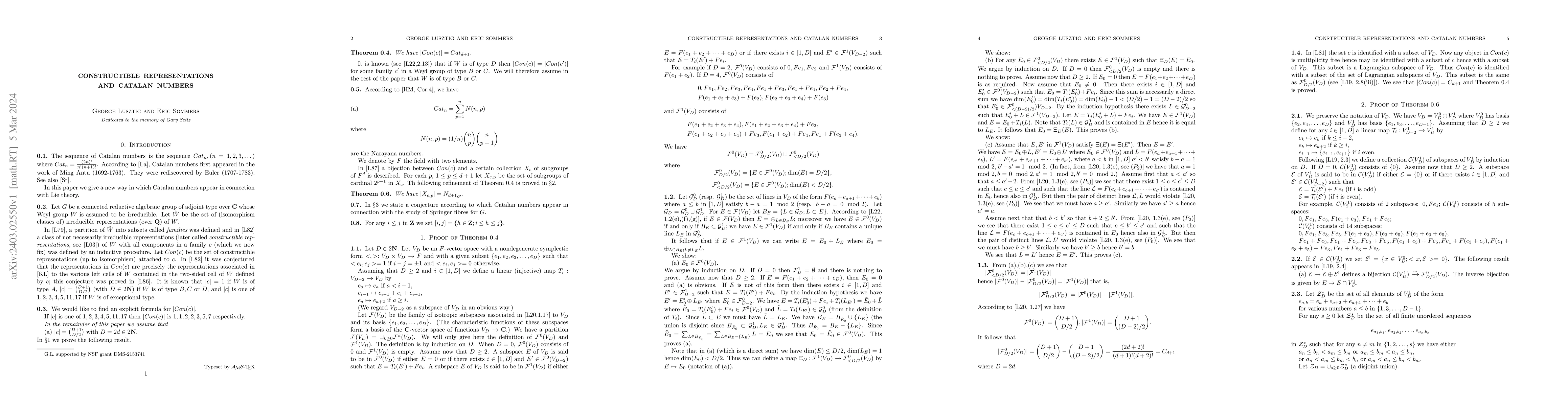 Thumbnail for Constructible representations and Catalan numbers