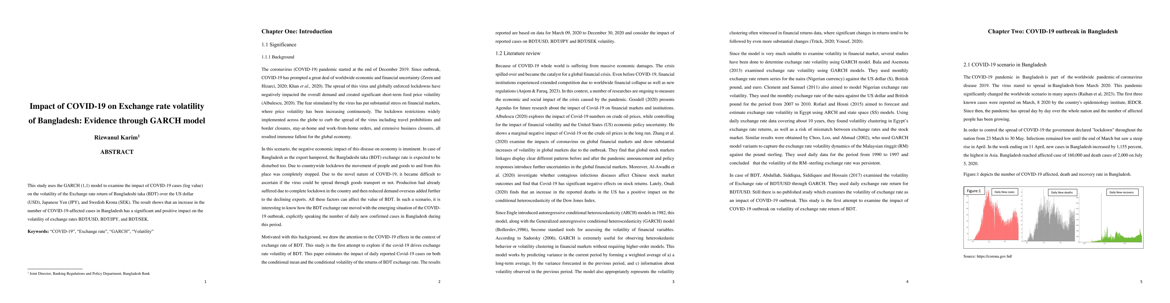 Thumbnail for Impact of COVID-19 on Exchange rate volatility of Bangladesh: Evidence
  through GARCH model