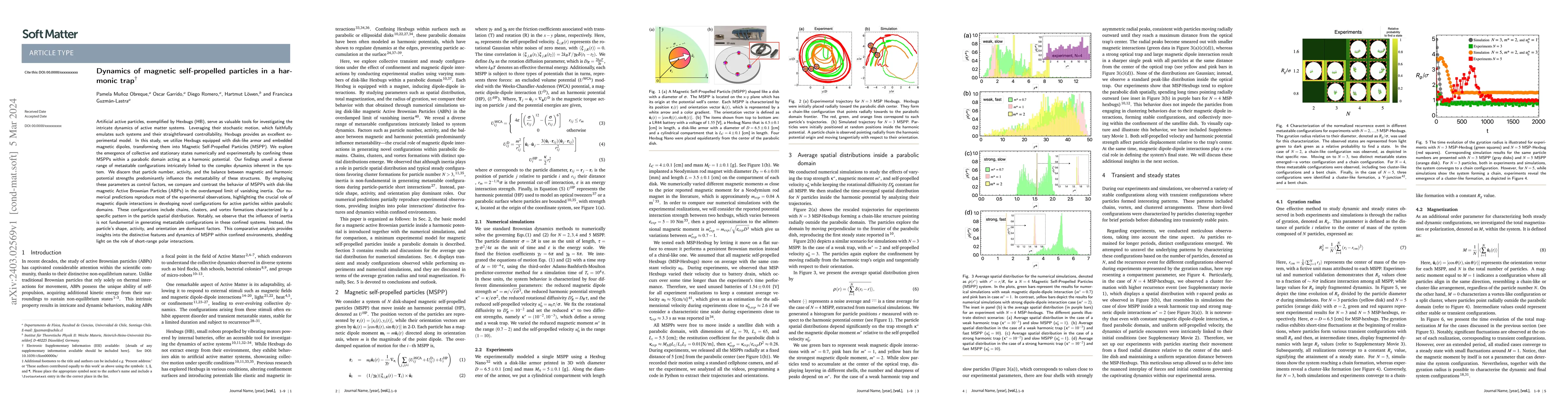 Thumbnail for Dynamics of magnetic self-propelled particles in a harmonic trap