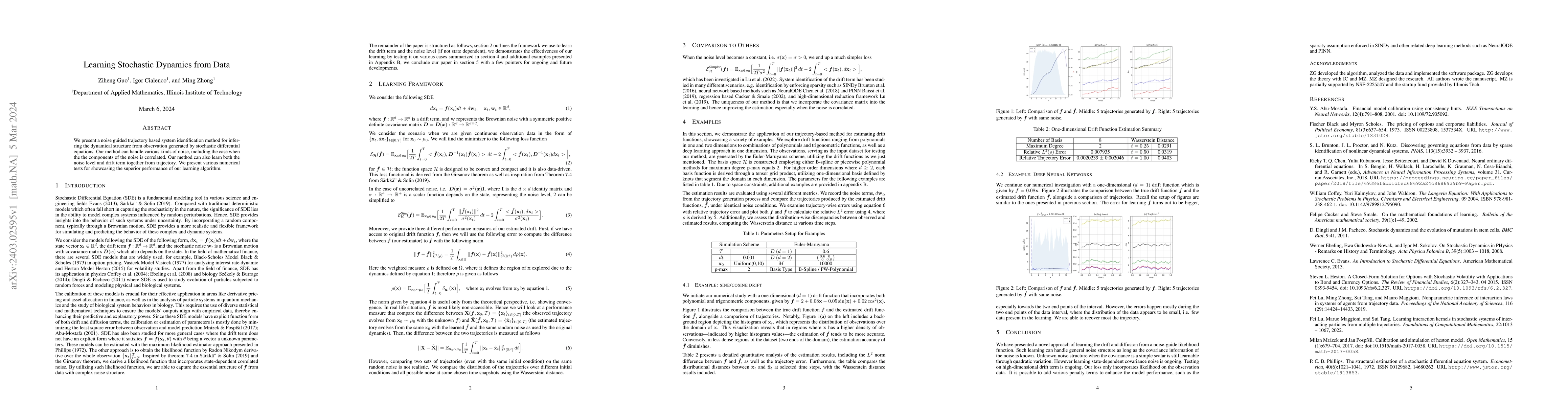 Thumbnail for Learning Stochastic Dynamics from Data