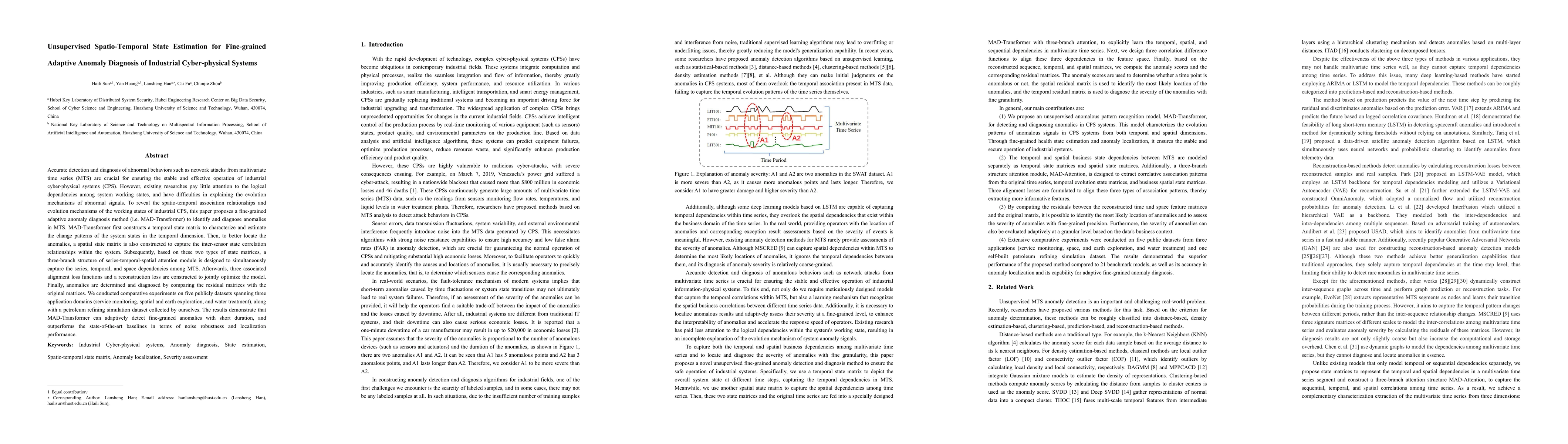 Thumbnail for Unsupervised Spatio-Temporal State Estimation for Fine-grained Adaptive
  Anomaly Diagnosis of Industrial Cyber-physical Systems