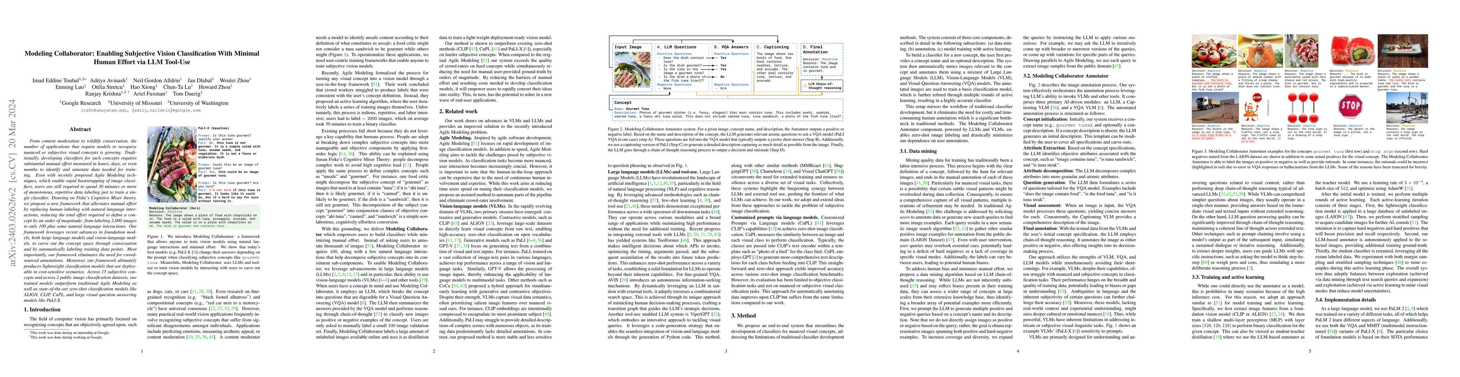 Thumbnail for Modeling Collaborator: Enabling Subjective Vision Classification With
  Minimal Human Effort via LLM Tool-Use