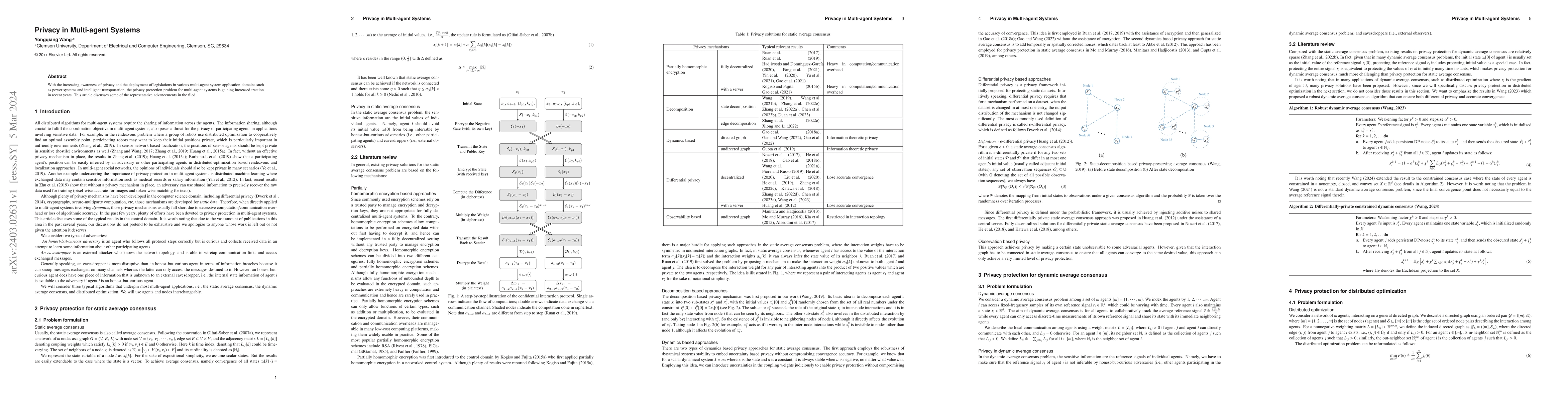 Thumbnail for Privacy in Multi-agent Systems