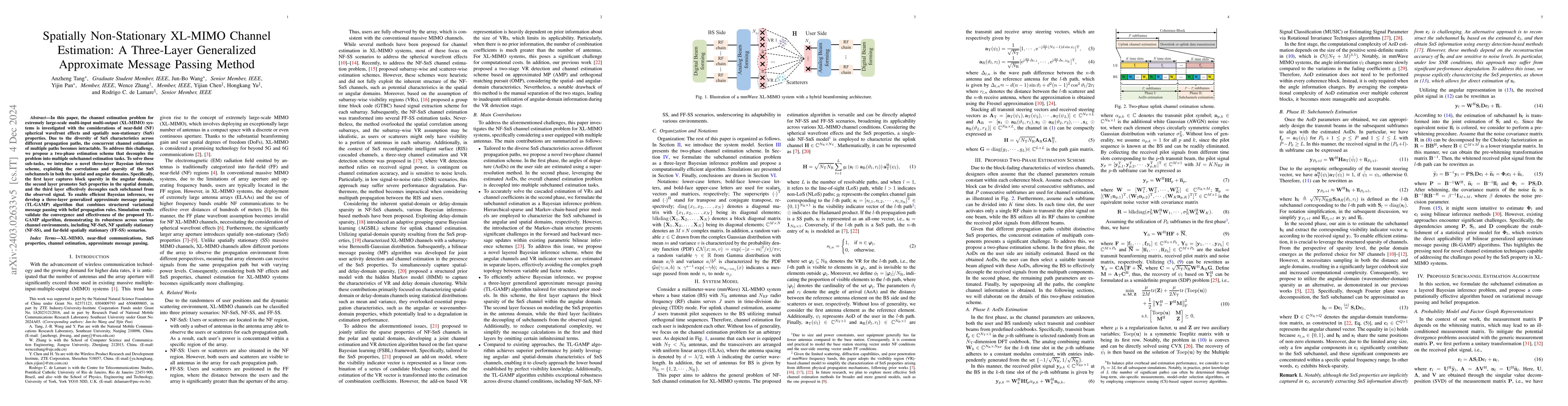 Thumbnail for Spatially Non-Stationary XL-MIMO Channel Estimation: A Three-Layer
  Generalized Approximate Message Passing Method