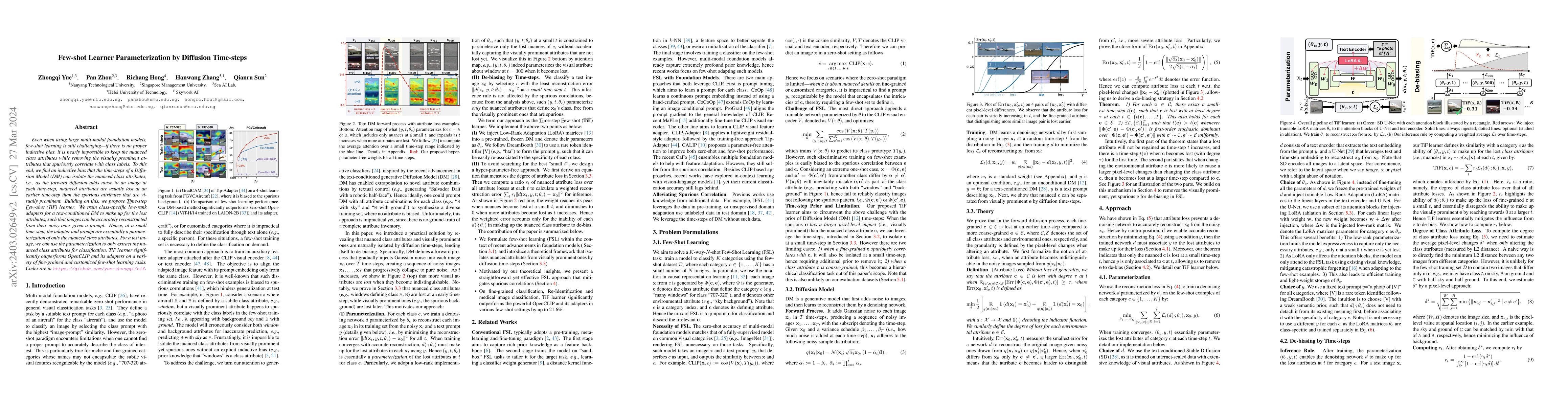 Thumbnail for Few-shot Learner Parameterization by Diffusion Time-steps