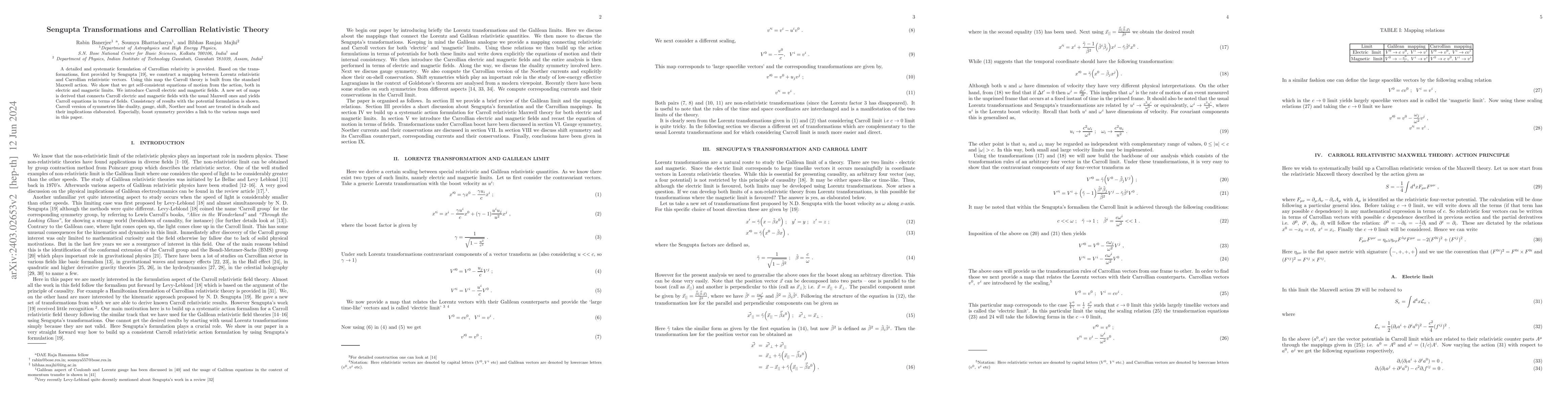 Thumbnail for Sengupta Transformations and Carrollian Relativistic Theory