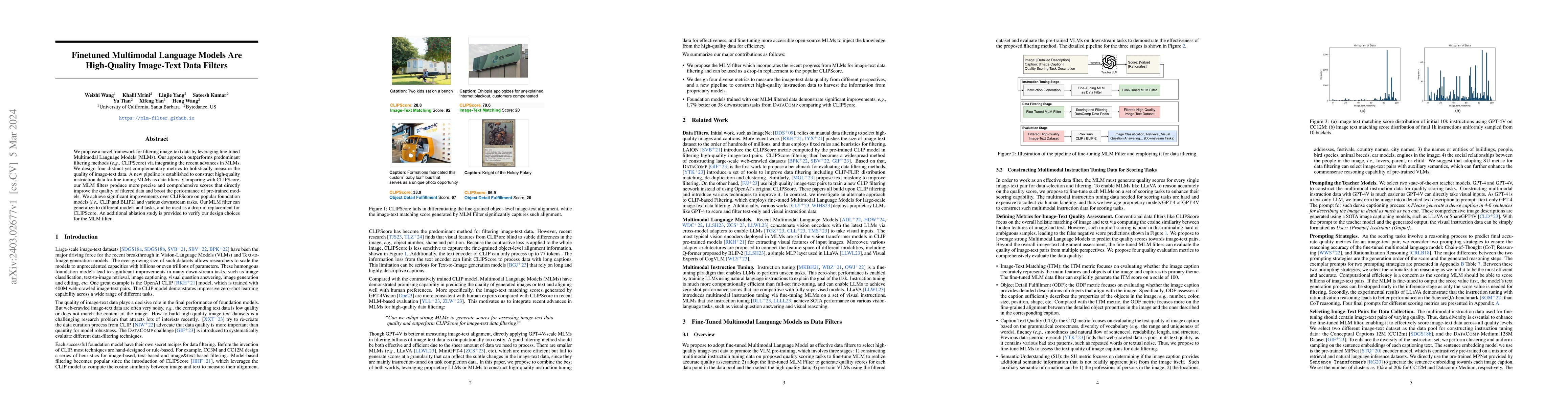 Thumbnail for Finetuned Multimodal Language Models Are High-Quality Image-Text Data
  Filters