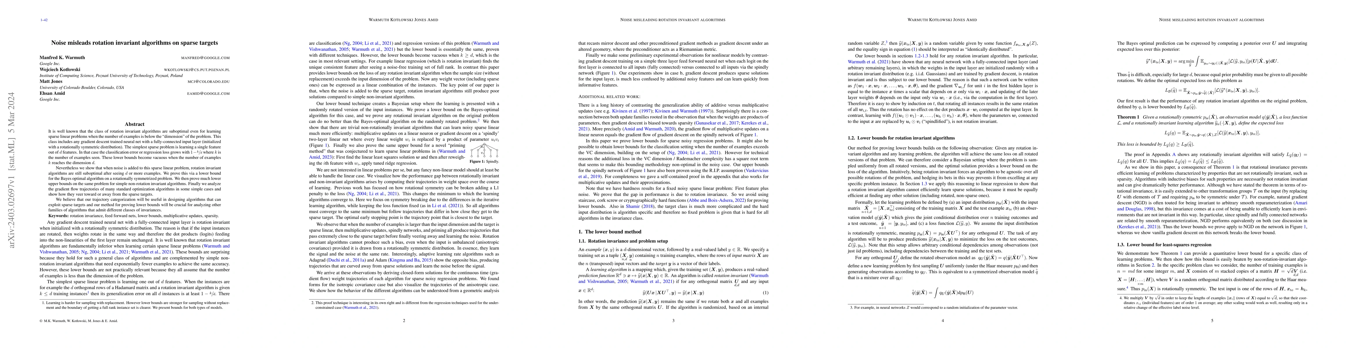 Thumbnail for Noise misleads rotation invariant algorithms on sparse targets
