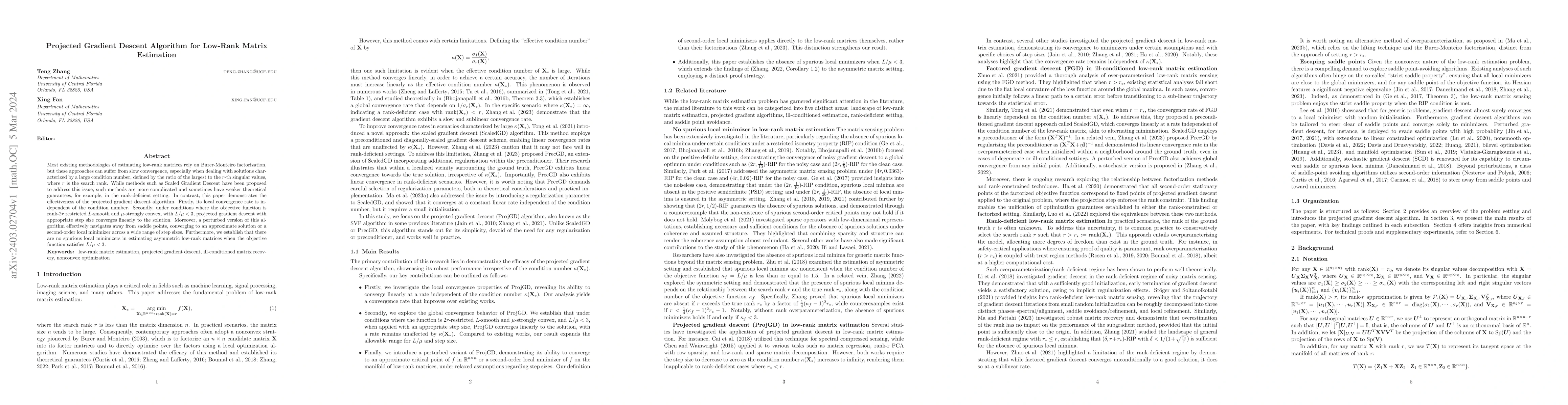 Thumbnail for Projected Gradient Descent Algorithm for Low-Rank Matrix Estimation