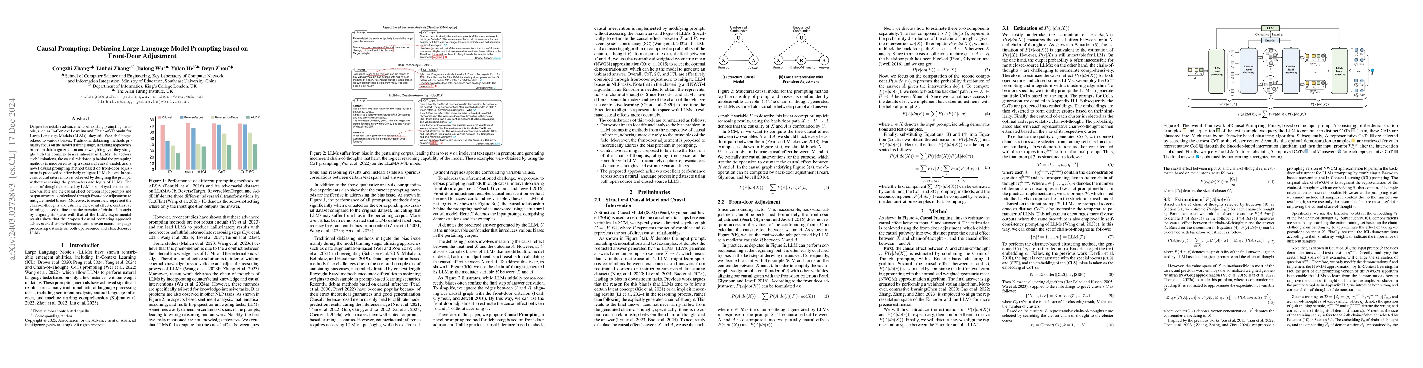 Thumbnail for Causal Prompting: Debiasing Large Language Model Prompting based on
  Front-Door Adjustment
