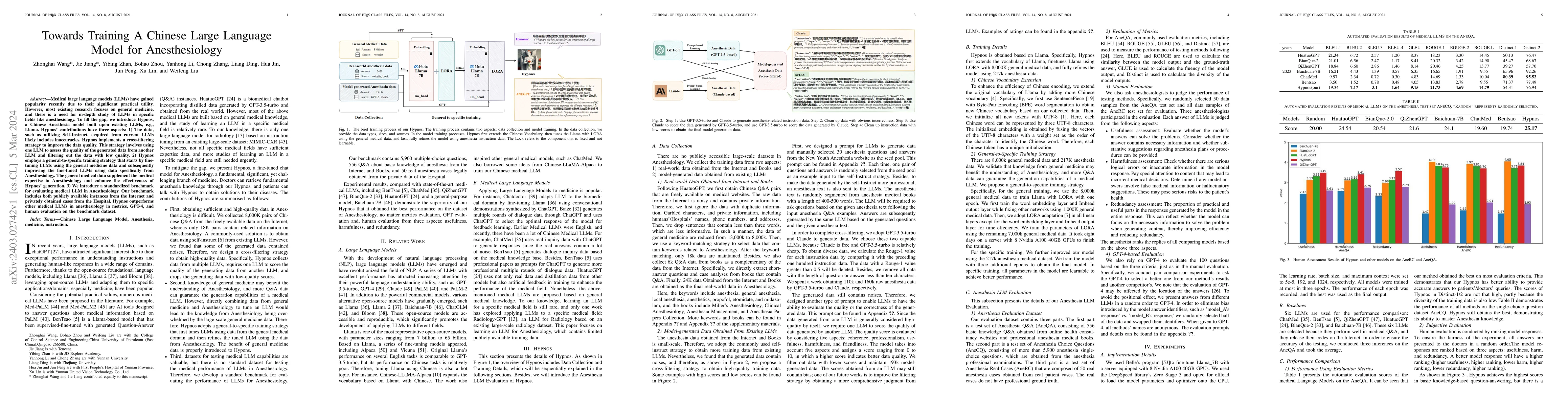 Thumbnail for Towards Training A Chinese Large Language Model for Anesthesiology