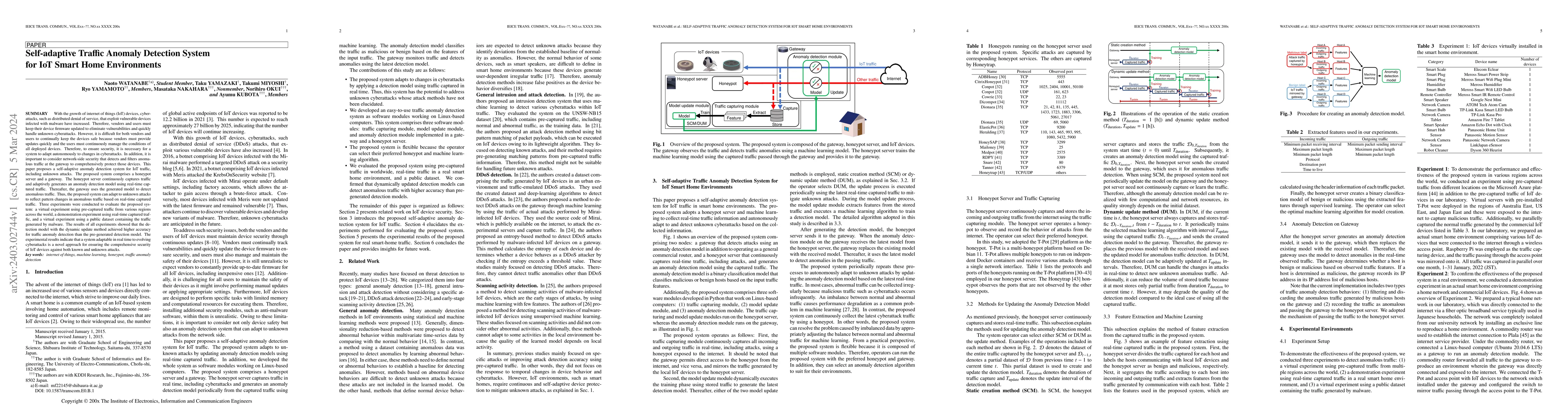 Thumbnail for Self-adaptive Traffic Anomaly Detection System for IoT Smart Home
  Environments