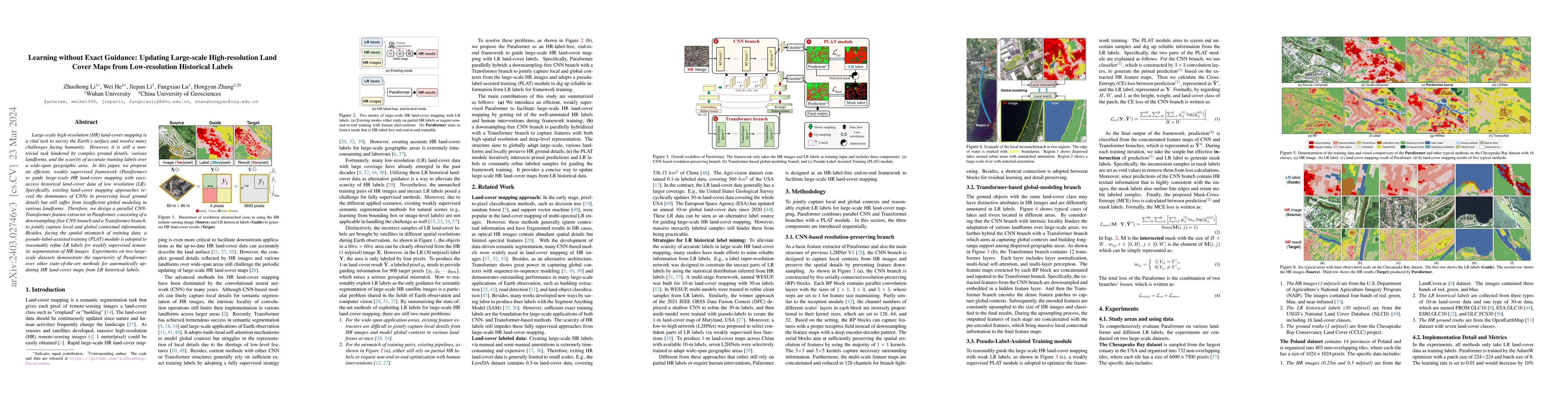 Thumbnail for Learning without Exact Guidance: Updating Large-scale High-resolution
  Land Cover Maps from Low-resolution Historical Labels