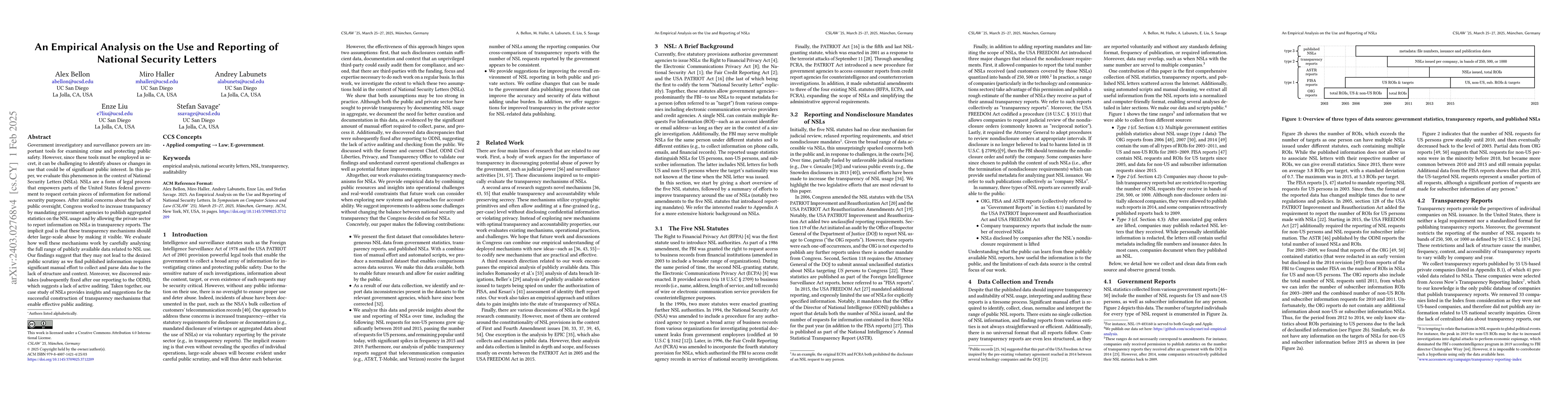 Thumbnail for An Empirical Analysis on the Use and Reporting of National Security
  Letters