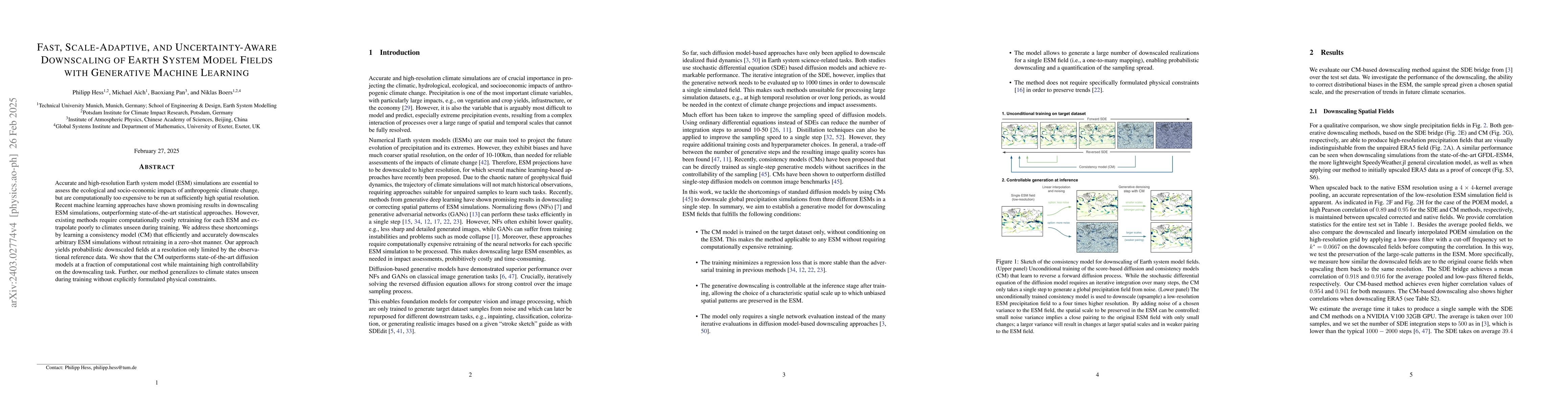 Thumbnail for Fast, Scale-Adaptive, and Uncertainty-Aware Downscaling of Earth System
  Model Fields with Generative Foundation Models