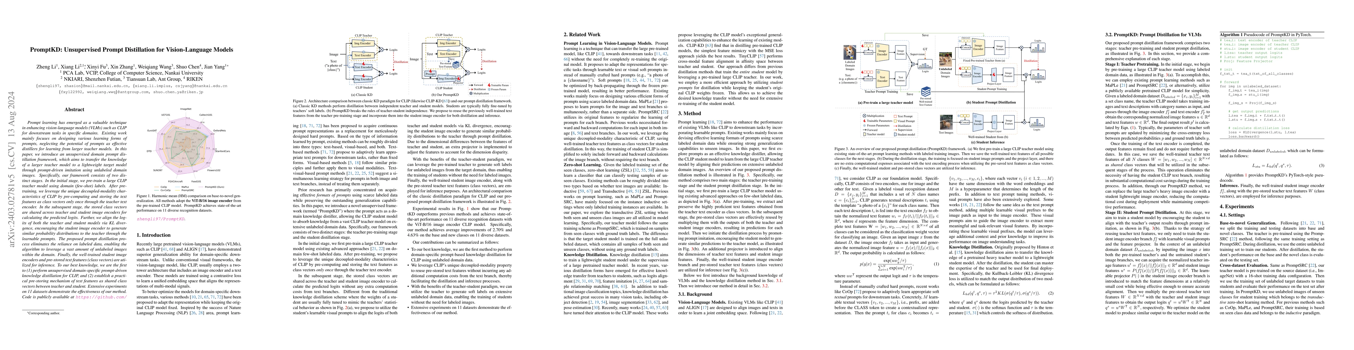 Thumbnail for PromptKD: Unsupervised Prompt Distillation for Vision-Language Models