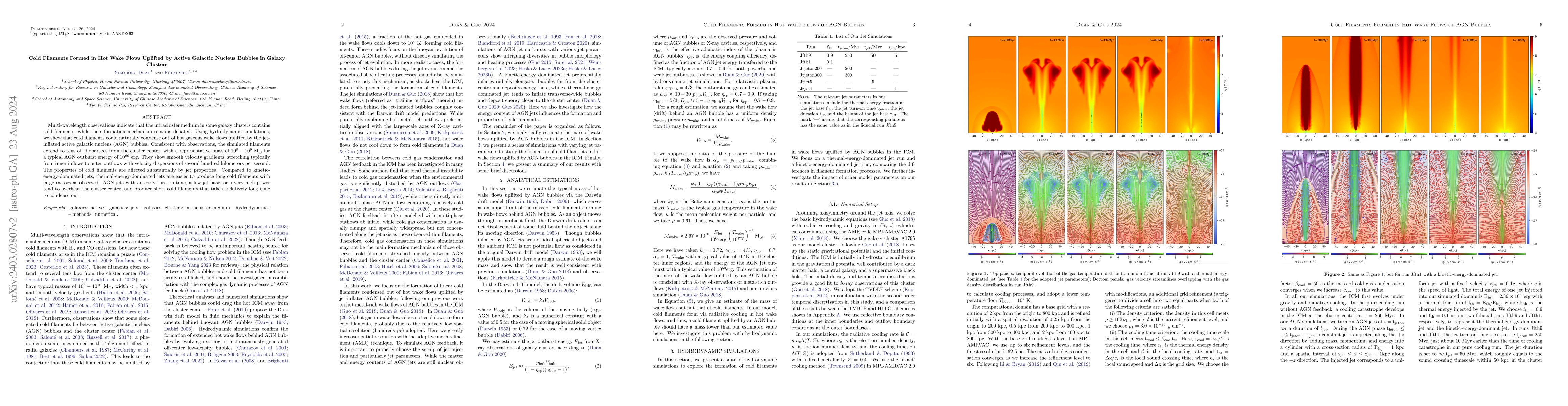 Thumbnail for Cold Filaments Formed in Hot Wake Flows Uplifted by AGN Bubbles in
  Galaxy Clusters