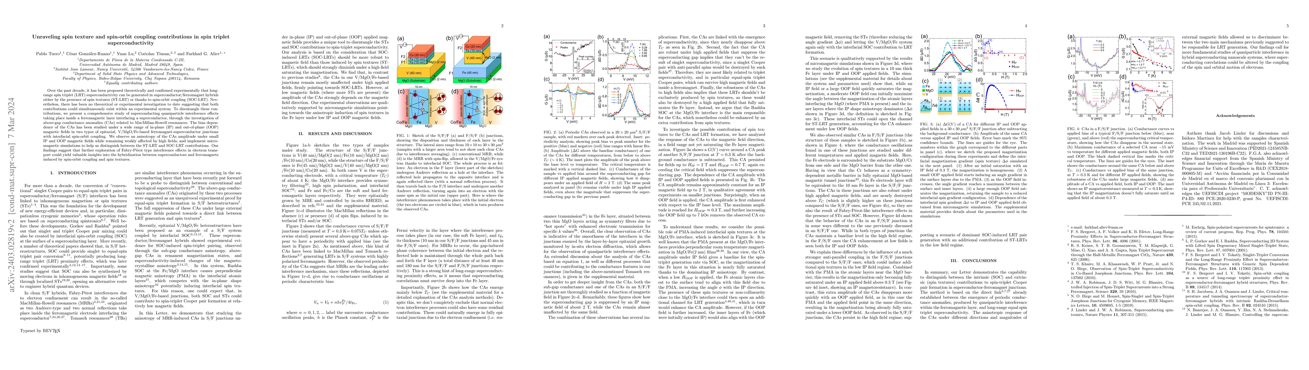 Thumbnail for Unraveling spin texture and spin-orbit coupling contributions in spin
  triplet superconductivity