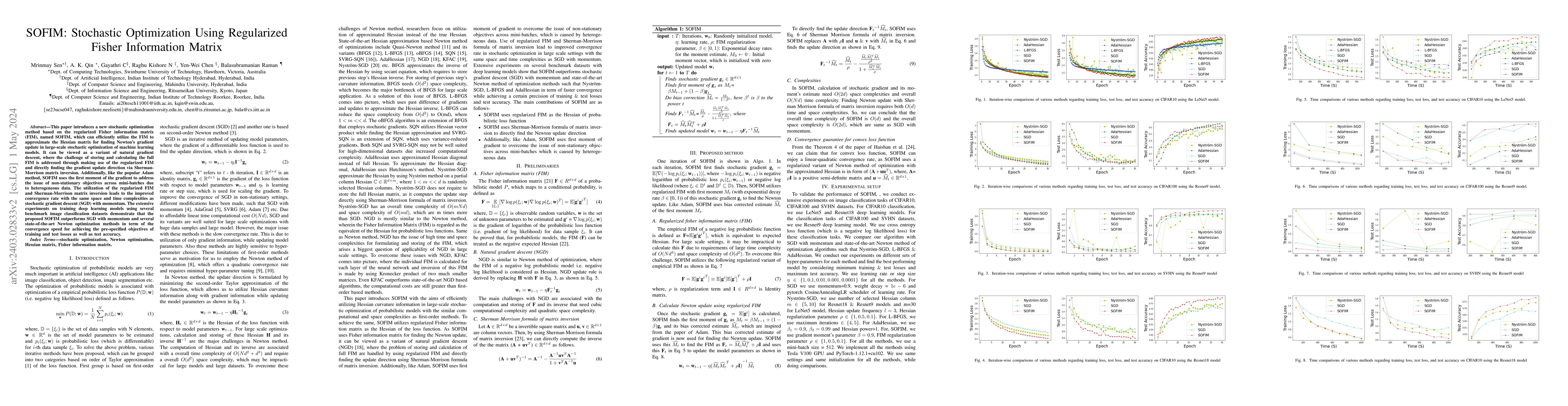 Thumbnail for SOFIM: Stochastic Optimization Using Regularized Fisher Information
  Matrix