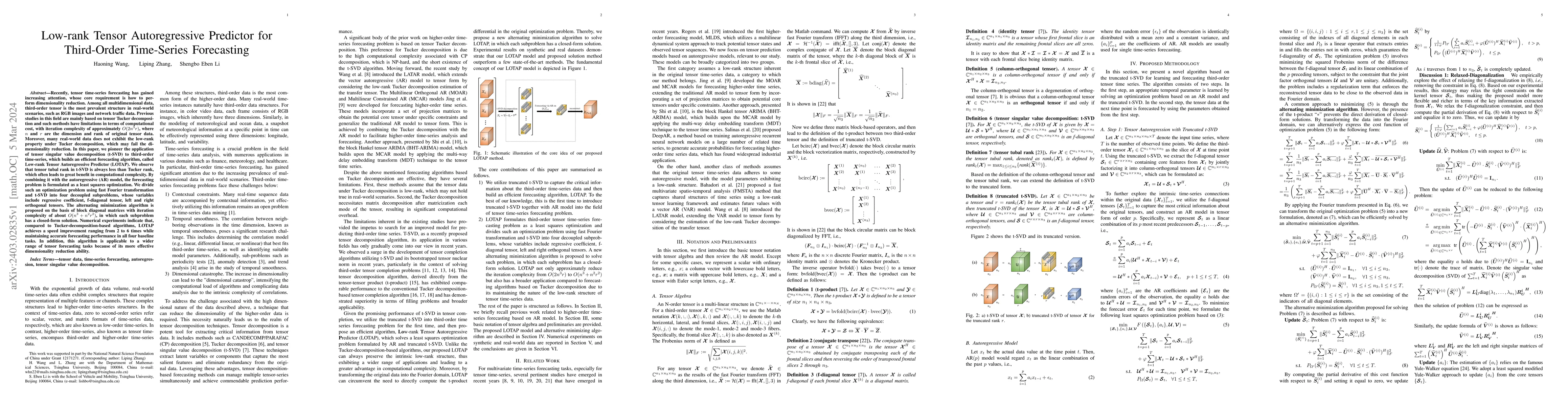 Thumbnail for Low-rank Tensor Autoregressive Predictor for Third-Order Time-Series
  Forecasting