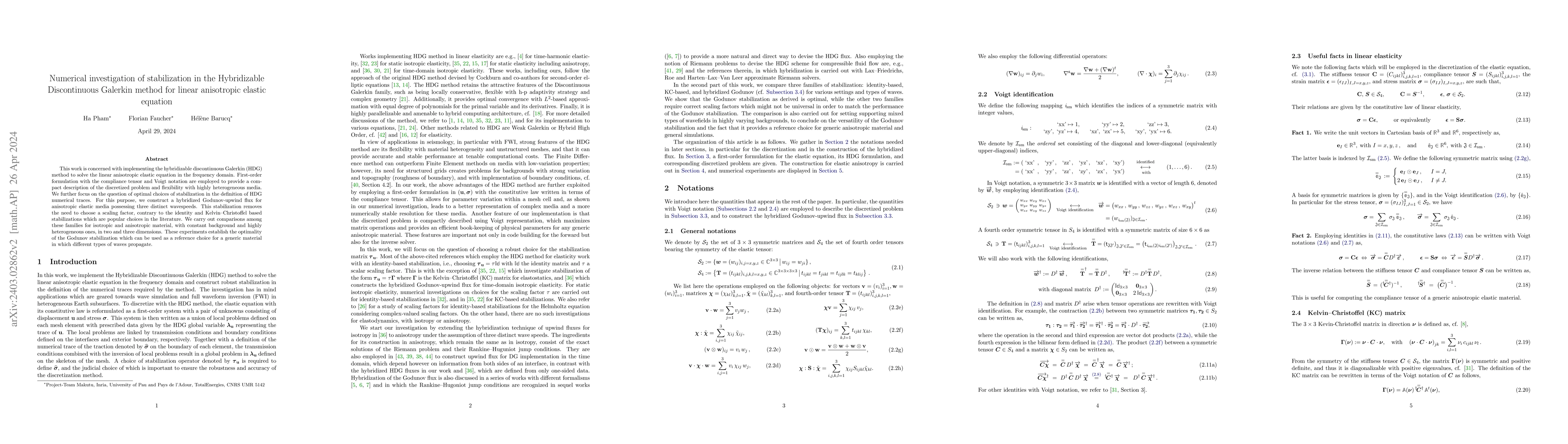 Thumbnail for Numerical investigation of stabilization in the Hybridizable
  Discontinuous Galerkin method for linear anisotropic elastic equation
