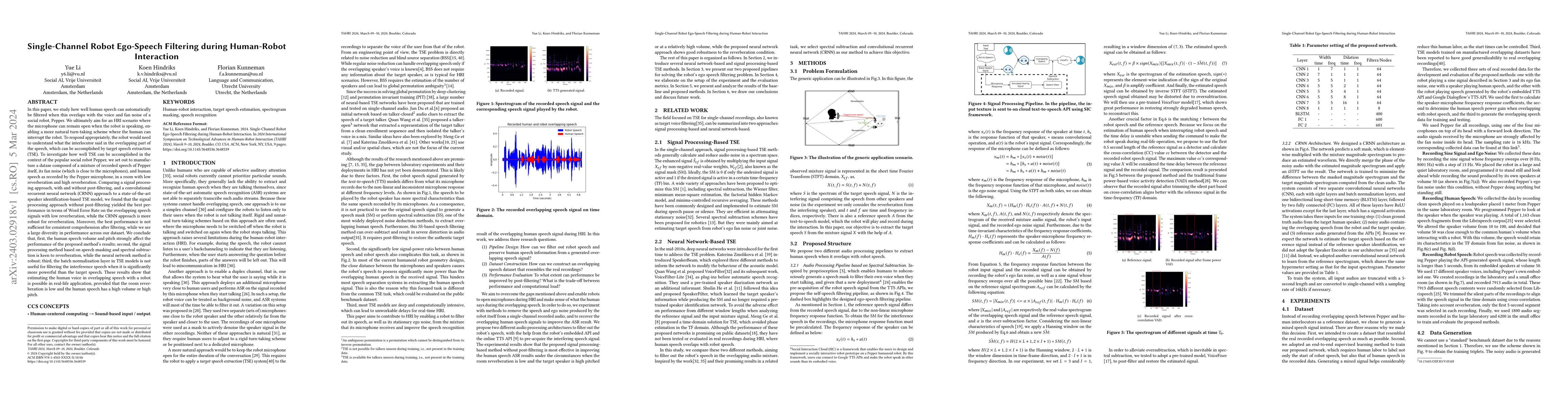Thumbnail for Single-Channel Robot Ego-Speech Filtering during Human-Robot Interaction