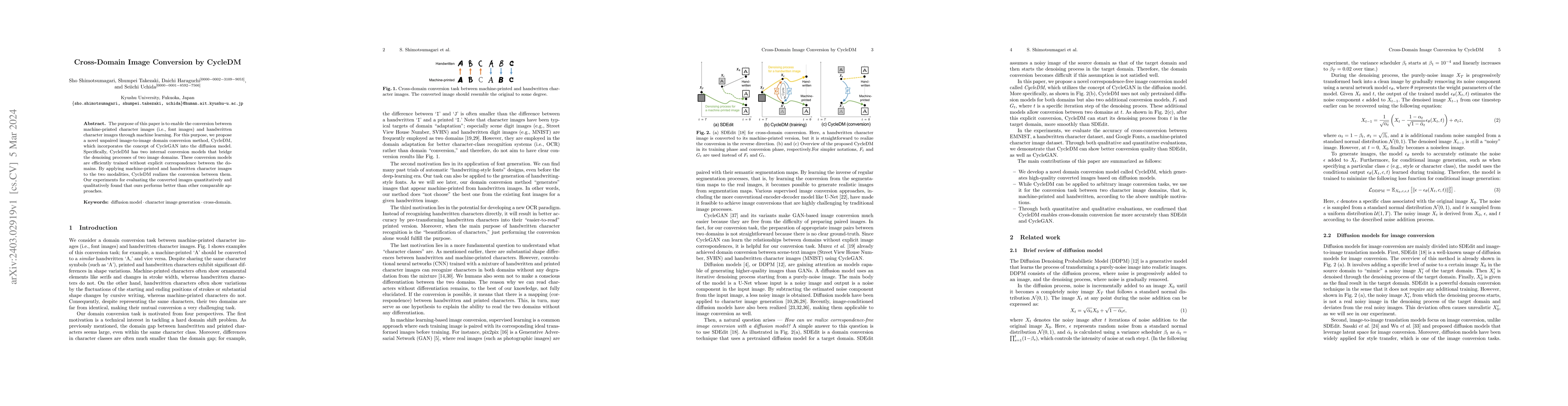 Thumbnail for Cross-Domain Image Conversion by CycleDM