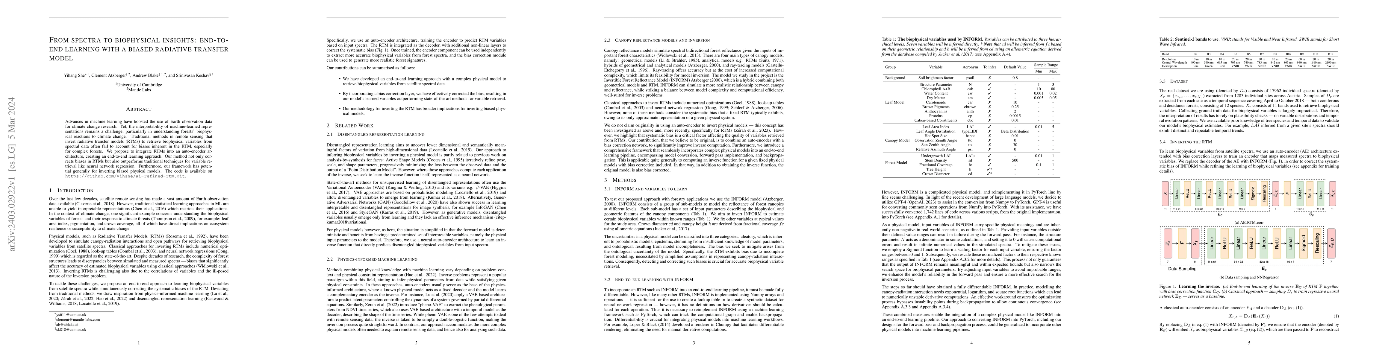 Thumbnail for From Spectra to Biophysical Insights: End-to-End Learning with a Biased
  Radiative Transfer Model