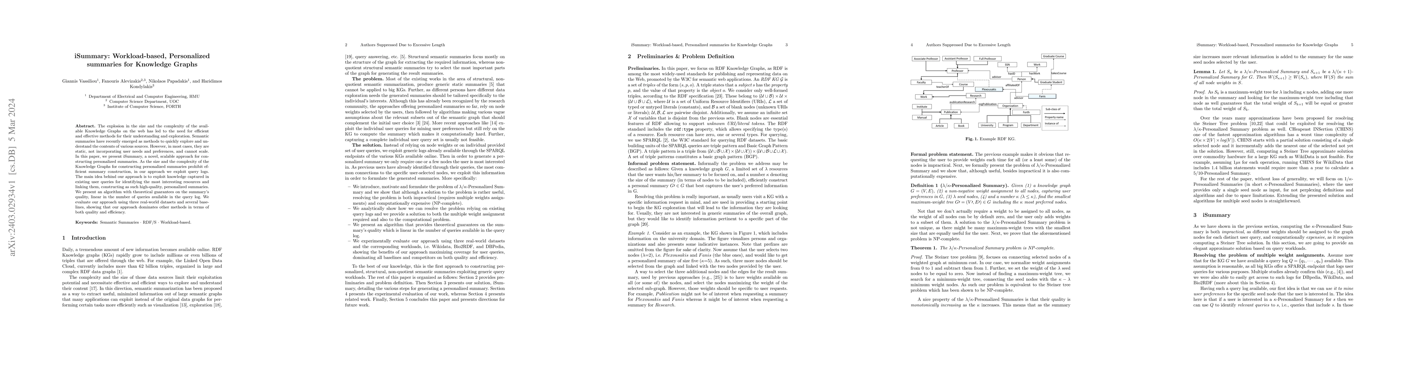 Thumbnail for iSummary: Workload-based, Personalized Summaries for Knowledge Graphs