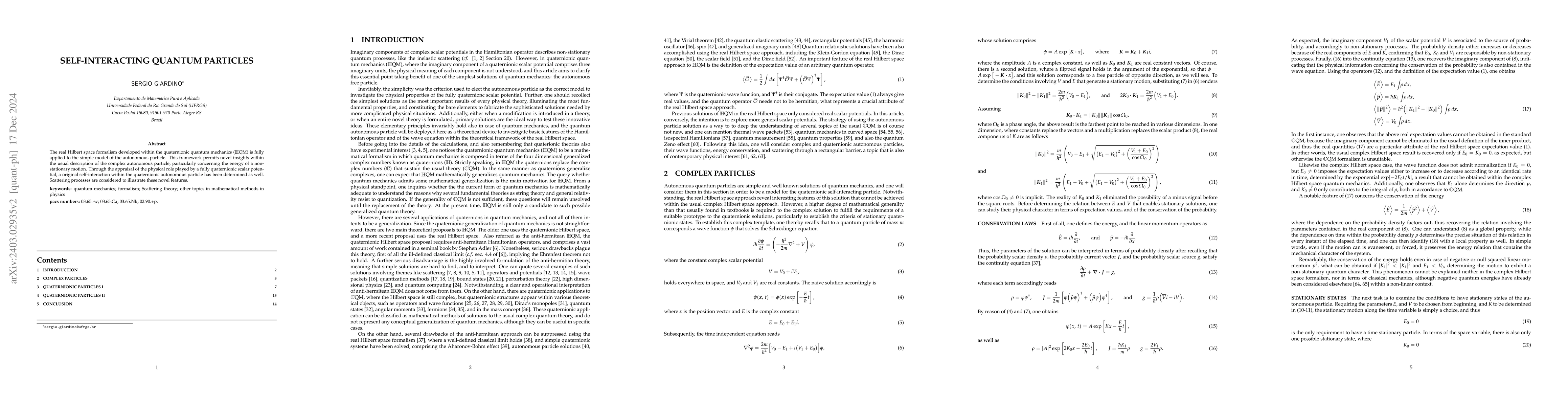 Thumbnail for Self-interacting quantum particles