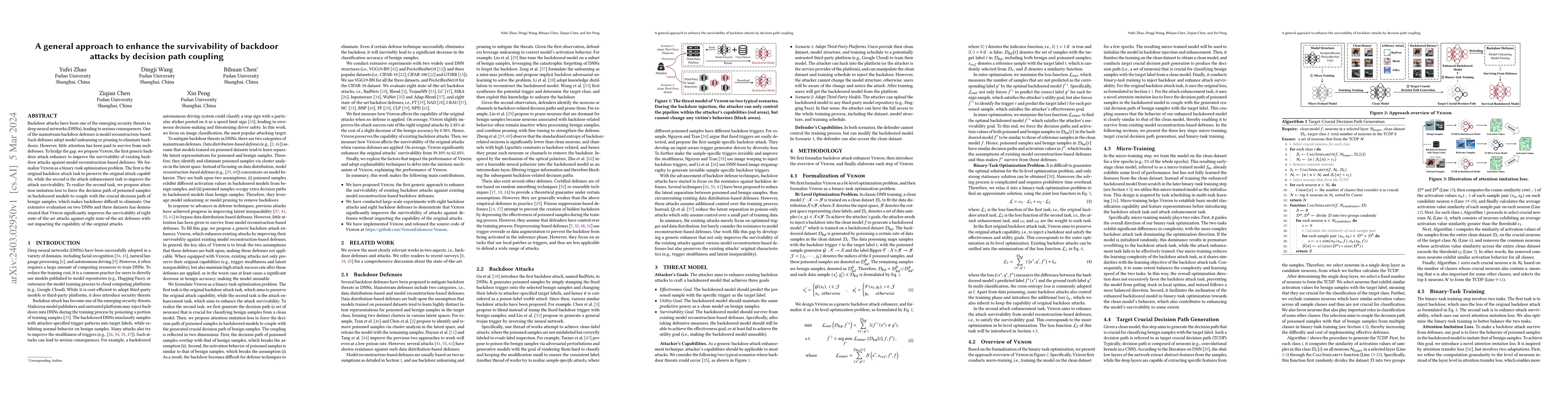 Thumbnail for A general approach to enhance the survivability of backdoor attacks by
  decision path coupling