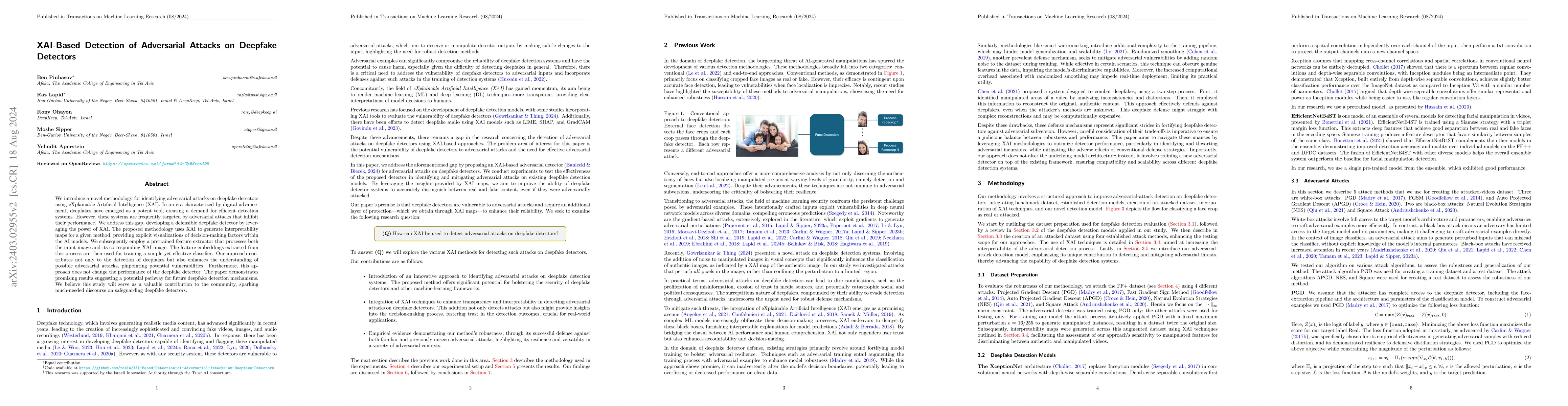Thumbnail for XAI-Based Detection of Adversarial Attacks on Deepfake Detectors