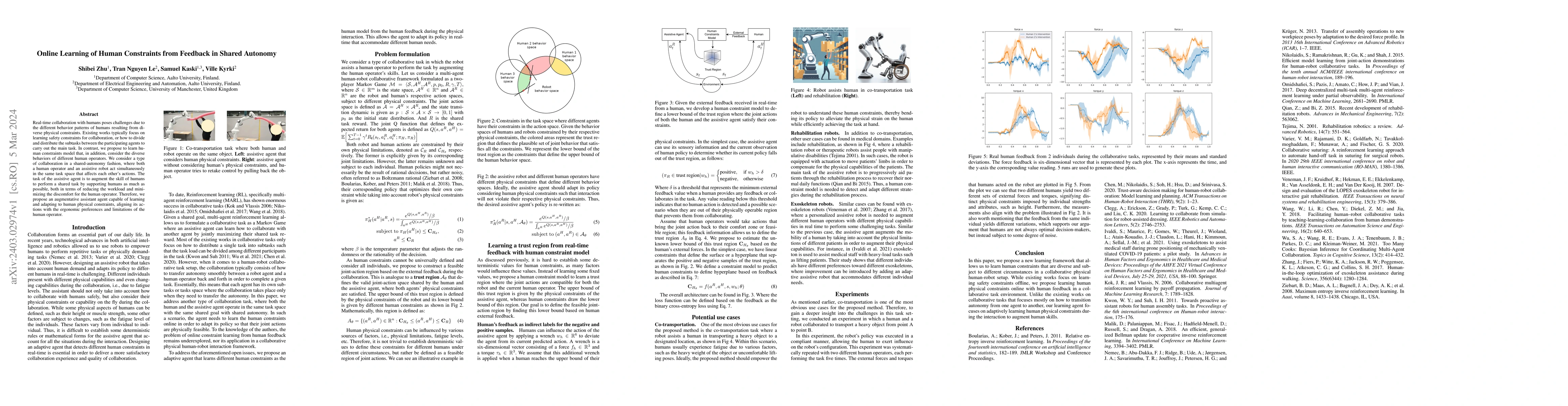 Thumbnail for Online Learning of Human Constraints from Feedback in Shared Autonomy