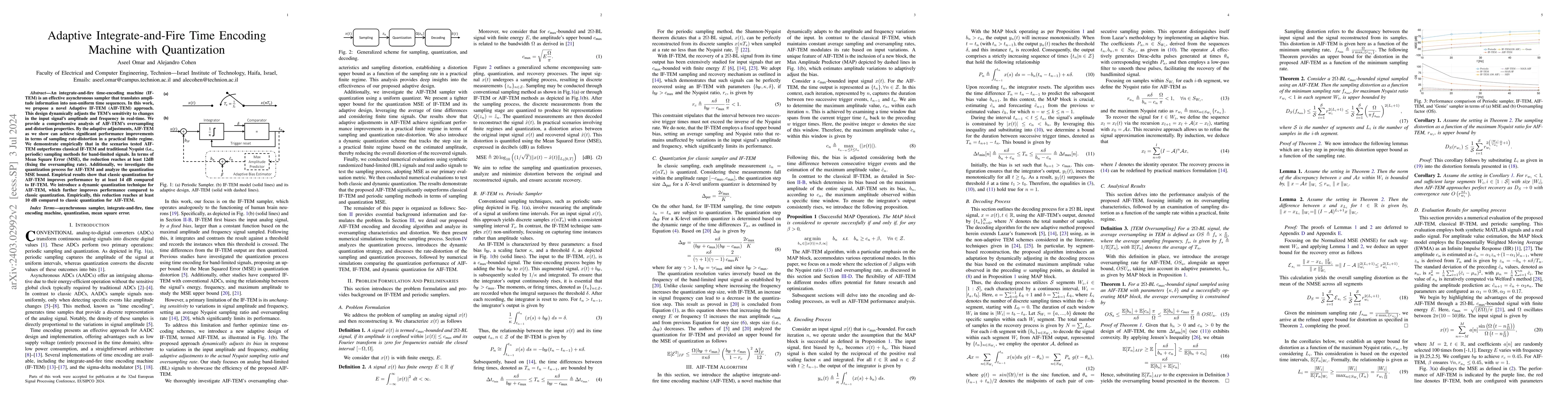 Thumbnail for Adaptive Integrate-and-Fire Time Encoding Machine with Quantization